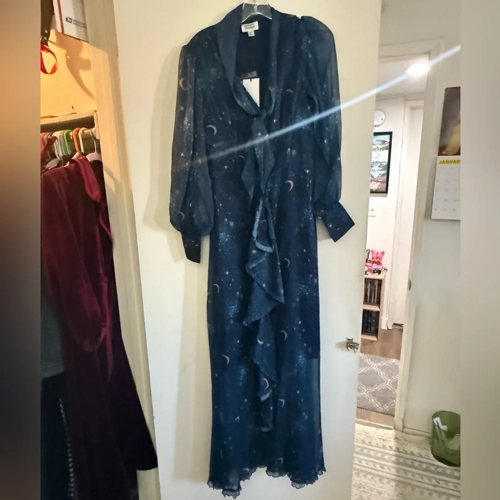 Unique Vintage Cosmic Galaxy maxi dress - size small - Picture 2 of 8